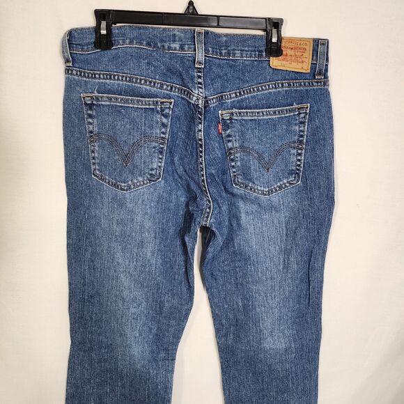 Levi’s Womens Jean Size 12M 515 Nouveau Bootcut Stretch Regular Fit Blue Denim - Picture 5 of 10